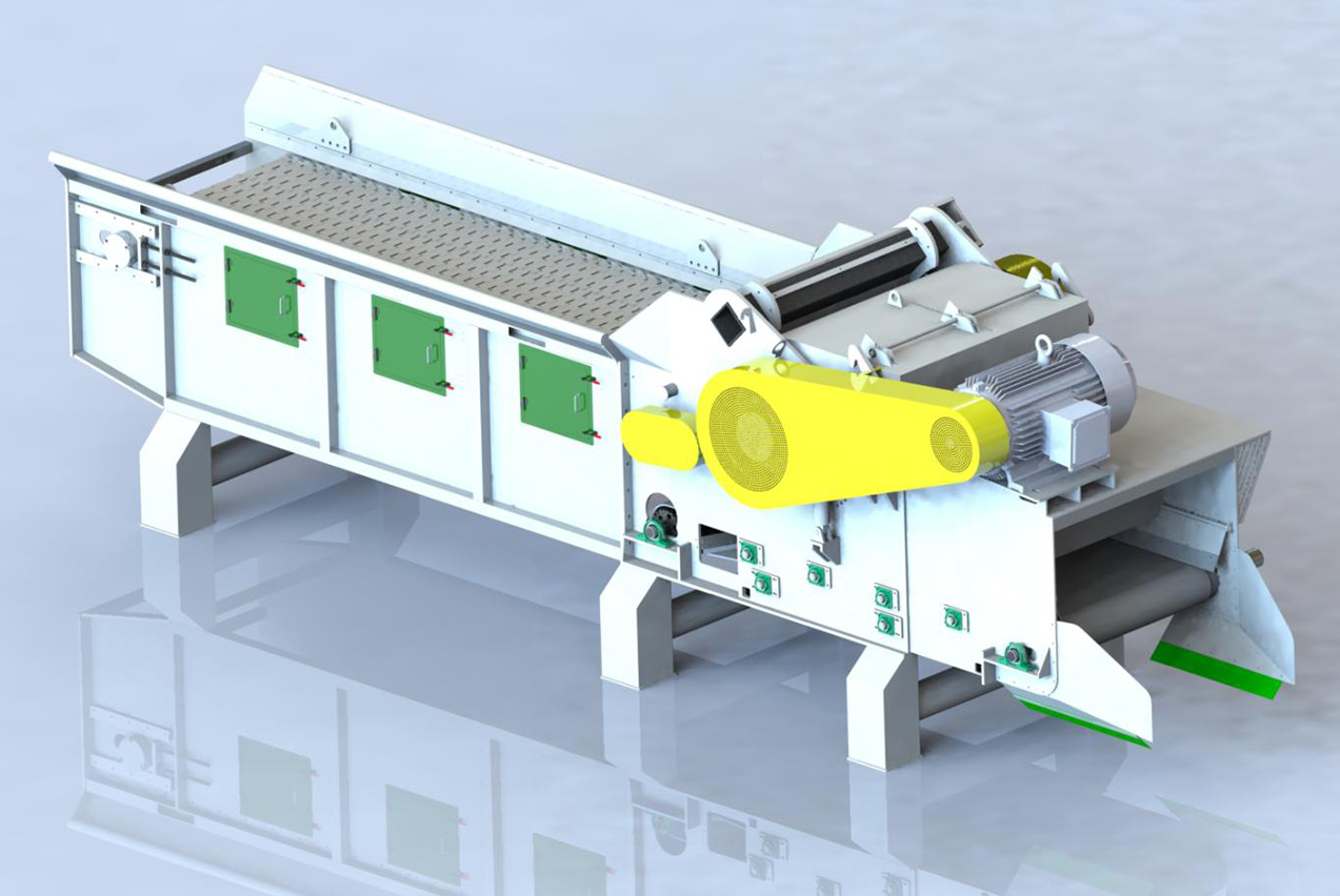 Frantumatore per legna da biomassa XPJ1250/XPJ1400 con trasportatore a catena o a nastro